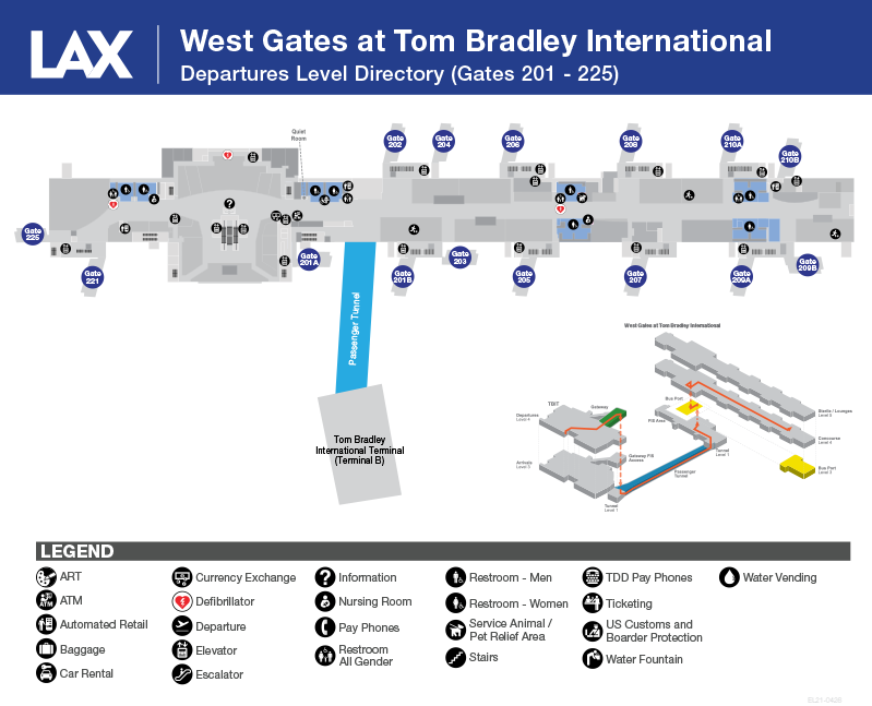 LAX Official Site Terminal B Information & Map